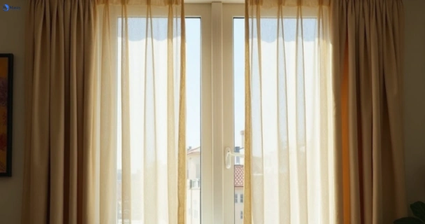 Dusty and dull curtains in mortlake-nsw before steam cleaning